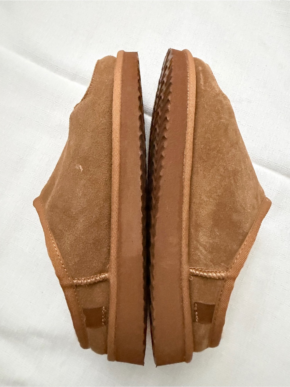 Serra Tan Suede Open-Toe Slides with Cream Shearling coZZY CASUAL WINTER BOHO - Picture 5 of 7